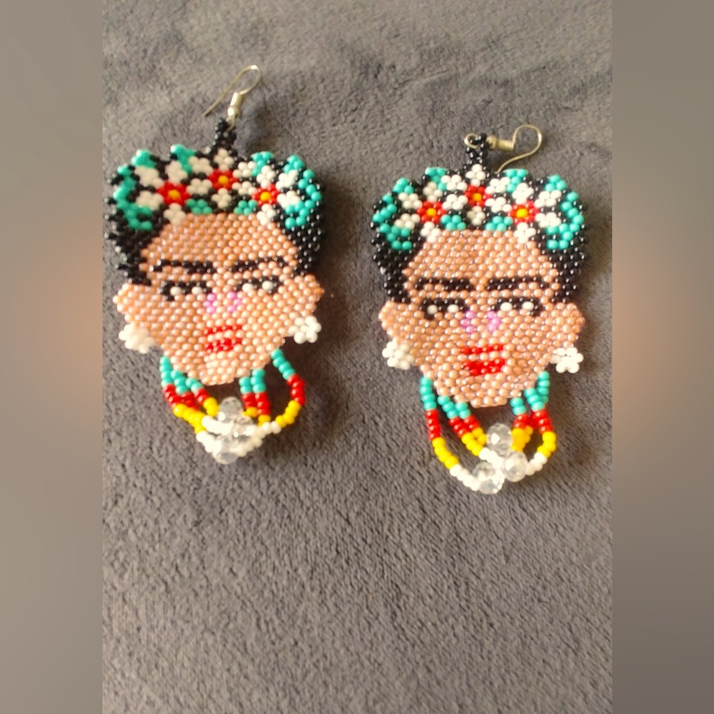 Handmade Frida Kahlo earrings